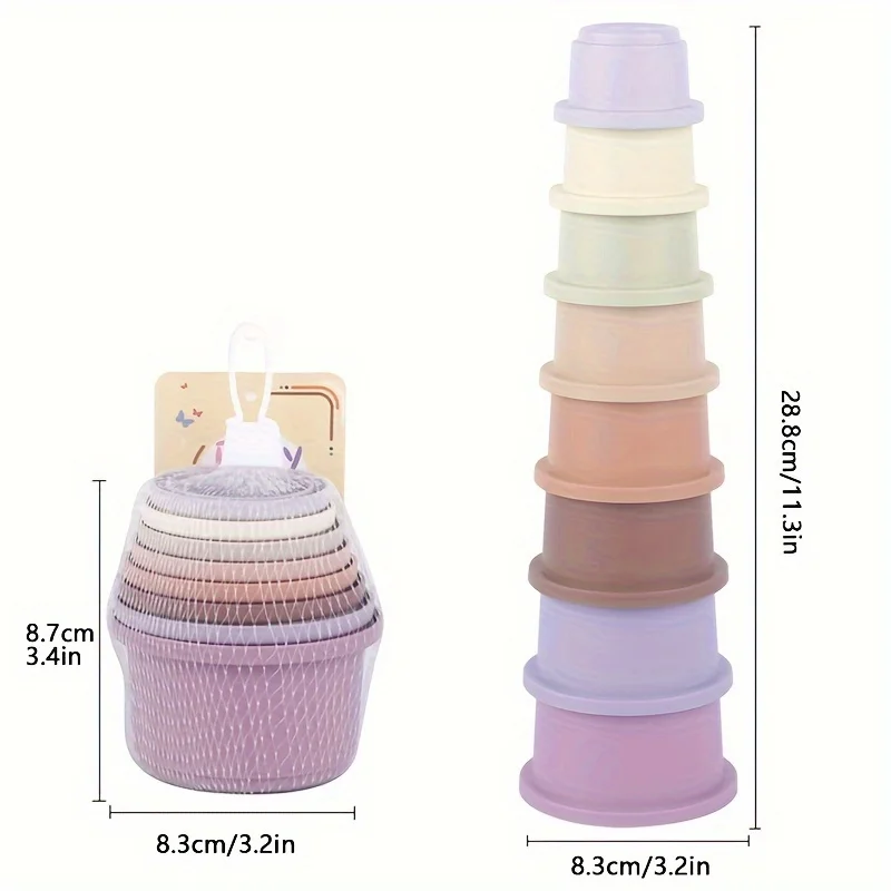 Bunny Stacking Cups Toy Rabbits Multi-colored Reusable Small Animals Puzzle Toys For Hiding Food Playing Small Animals Pet Toys pet toys stacking cups toy