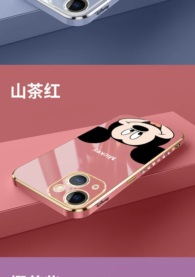 Disney Mickey Cartoon Phone Cases For iPhone 13 12 11 Pro Max Mini XR XS MAX 8 X 7 SE 2022 Lady Girl Soft Silicone Cover Gift apple 13 pro max case