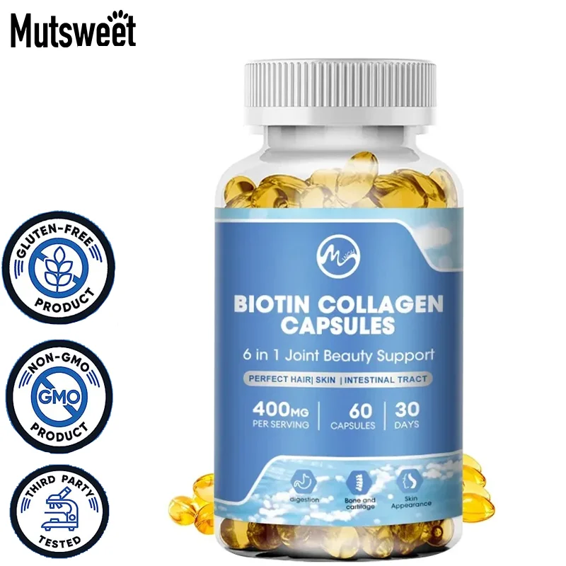 Minch Collagen Biotin Capsules for Extra Strength Boost Hair Improve Skin Texture Hair Growth Follicle Repair Supplements 120cap