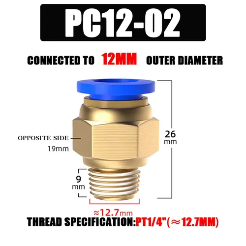 10/50PCS Pneumatic Fitting Air Connector PC 4mm 6mm 8mm 10mm 12mm Thread 1/8" 1/4" 3/8" 1/2" Hose Fittings Pipe Quick Connectors - Image 9