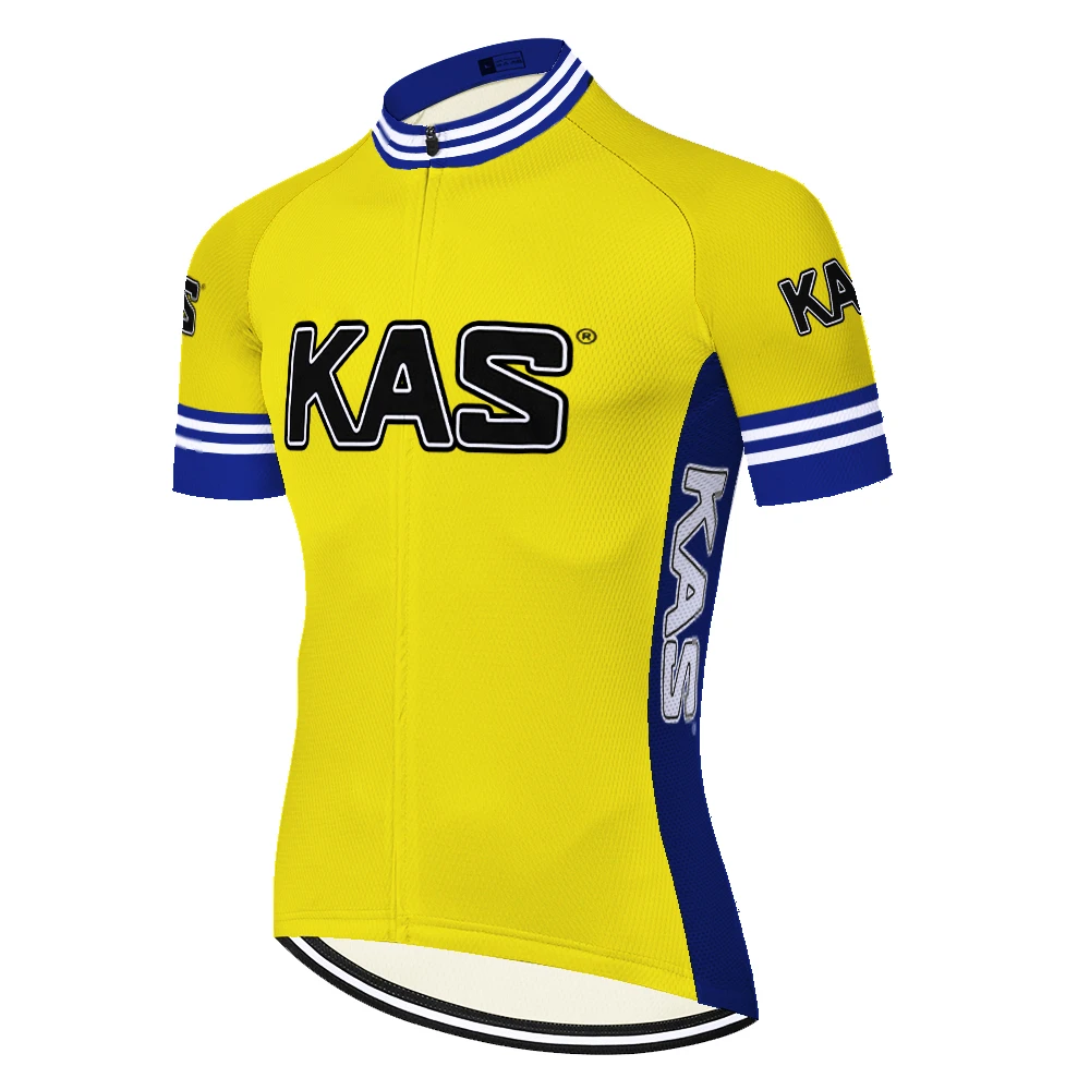 Team KAS maillot de ciclismo retro, camiseta de secado rápido, transpirable, manga corta, Verano|Maillot de ciclismo| AliExpress