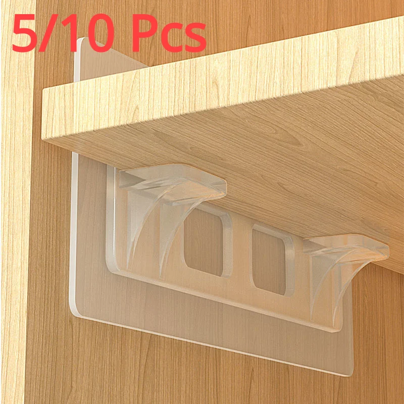 

6/10 Shelf Support Adhesive Pegs Closet Partition Bracket Cabinet Support Clips Wall Hanger Sticker For Kitchen Bathroom