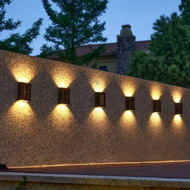 

1-8Pcs LED Solar Wall Lamp Outdoor Light Waterproof Garden Courtyard Street Decor Lamps Solar Lights Stairs Fence Sunlight Lamp