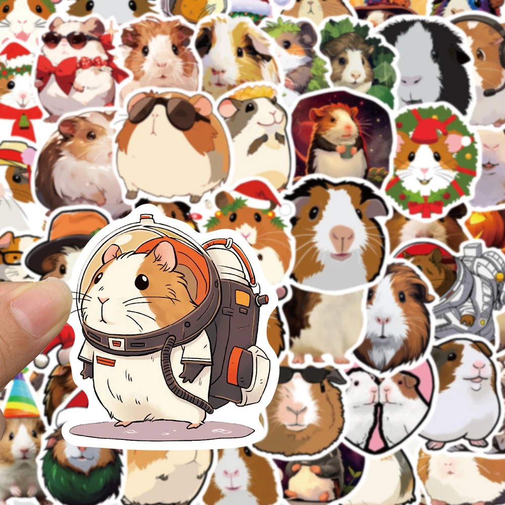 10/30/50pcs Kawaii Animals Guinea Pig Cartoon Stickers Graffiti Scrapbook Stationery Phone Case Waterproof Cute Kids Sticker Toy