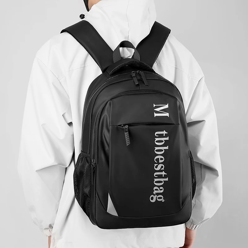 Zaini da uomo alla moda Borsa per computer di alta qualità Borsa da scuola di grande capacità Borse da uomo impermeabili Borsa a tracolla - immagine 5