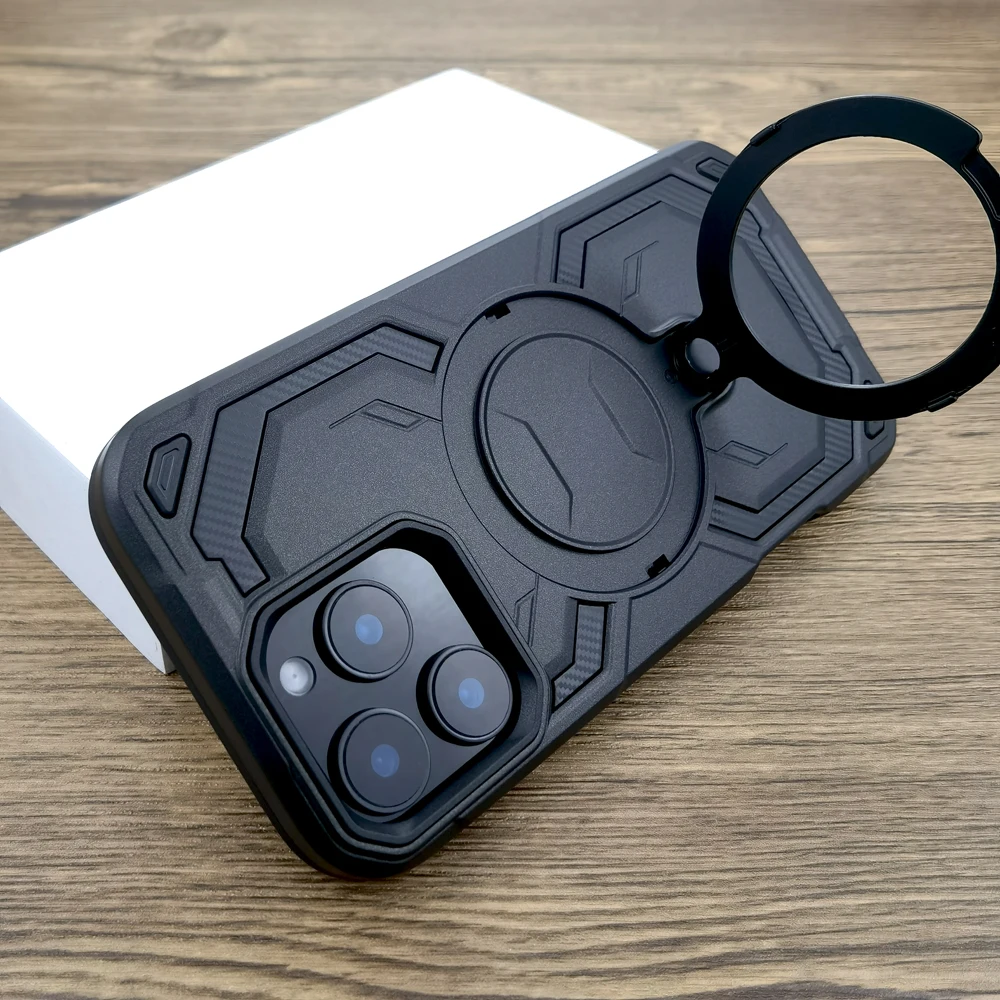 Shockproof Armor MagSafe Case with Wireless Charging Compatibility
