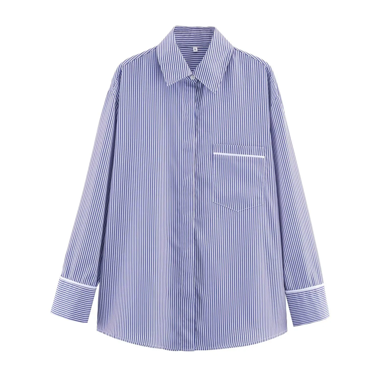 Women Casual Chic Stripe Long Pants Sets Or Female Stripe Long Sleeve Shirts Or Lady Striped Elastic Waist Straight Leg Pants