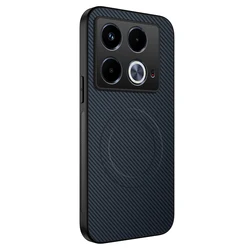 Carbon Fibre Stripes Durable Shockproof Phone Case with Camera Protector Shell for Note 40 Pro (Blue)