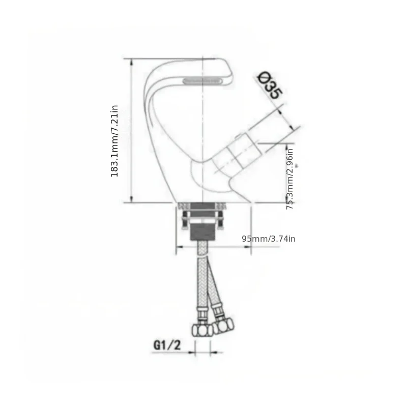 All Copper Black Washbasin Waterfall Faucet Hot And Cold Toilet Basin Faucet Undercounter Basin Single Hole Faucet