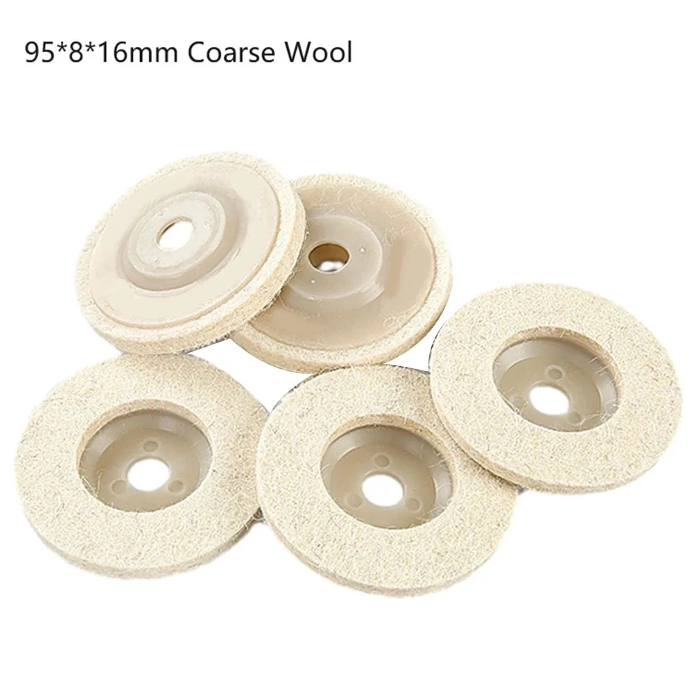 

5PCS Wool Polishing Wheels 95/97mm For 100 Angle Grinder Polishing Machine Buffing Pads Wheel Felt Polishing Wheel Disc