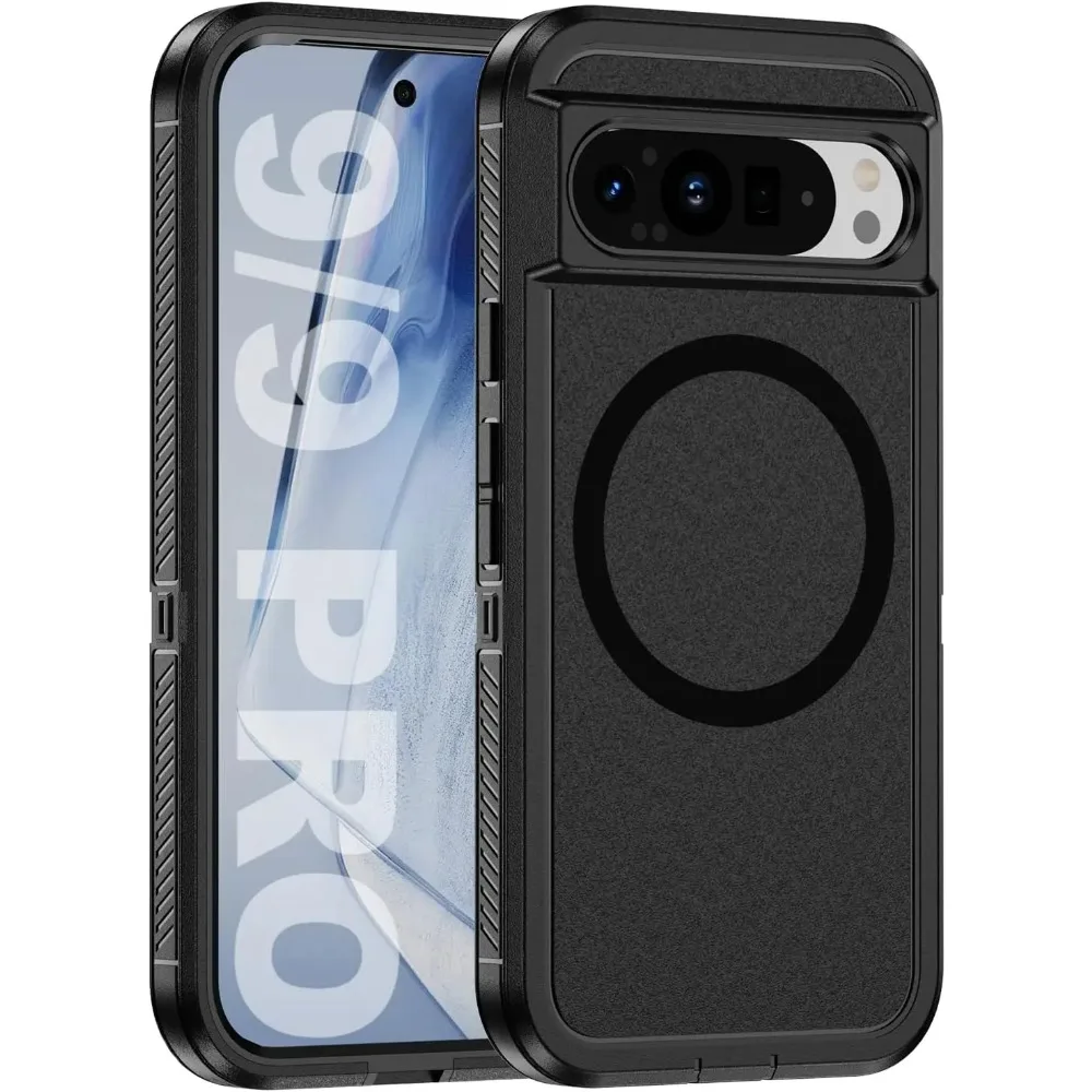 Shockproof Military Grade Armor MagSafe Case with Magnetic Charging and Rugged Bumper Back Cover