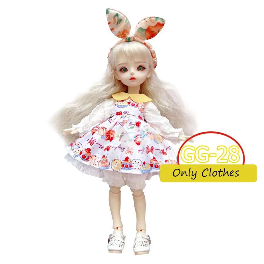 Pretty GG Series Cosplay Figuren Kleidung für 30 cm 1/6 Bjd Byte Puppe DIY Maid Dress Up Süßes Lolita Kleidungsset Puppenrock – Detail 7