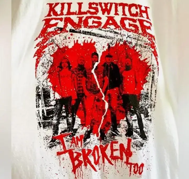

Белая музыкальная футболка для группы Killswitch, Подарочная футболка