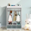 Kids Costume Organizer、 Costume Rack、Kids Armoire、Open Hanging Armoire Closet with Mirror-WHITE 1