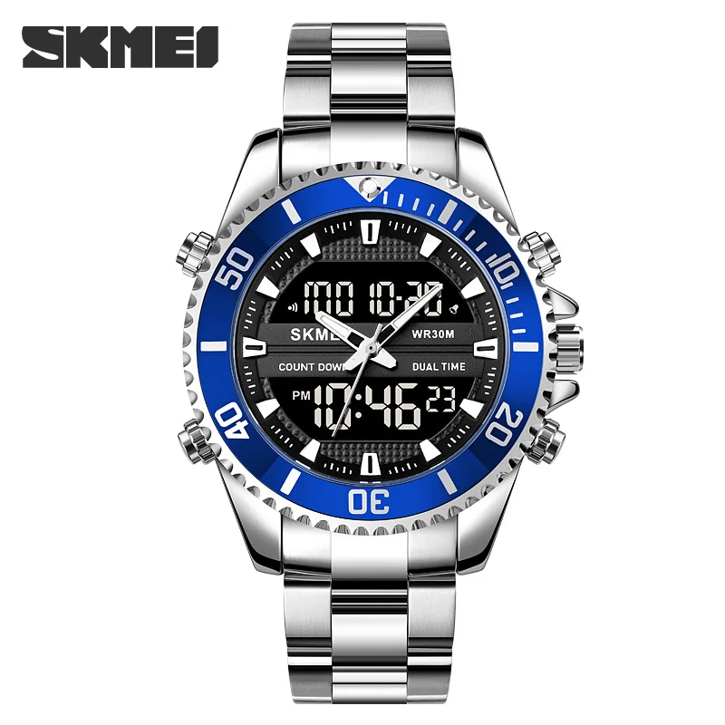 M023 Montre SKMEI pour hommes, Stainless steel, waterproof, bracelet de luxe