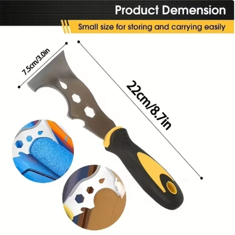 Multifunctional Putty Knife 15 in 1 Steel Paint Scraper Removal Spatula Putty Scraper Cleaning Hand Tools Construction Tool