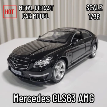 1/36 Mercedes CLS63 AMG Replica Car Model Scale Metal Diecast Miniature Pullback Vehicle Collection Xmas Gift Kid Boy Toy