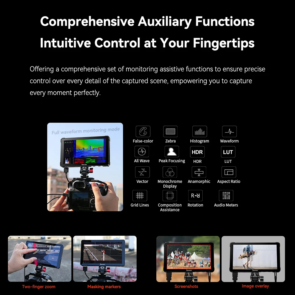 Desview OL7/OL7S 7 Inch 3D LUT DSLR Camera Field Monitor OLED Display High Brightness With Battery Slots HDMI-compatible SDI