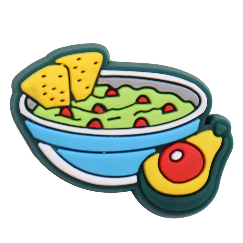 Einzel verkauf 1 Stück PVC Schuh Charms Pillen Kaffee Getränk Ketchup Eis Chips Geld Milch Freiheit Blume Sandalen Schuhe Dekoration – Detail 18