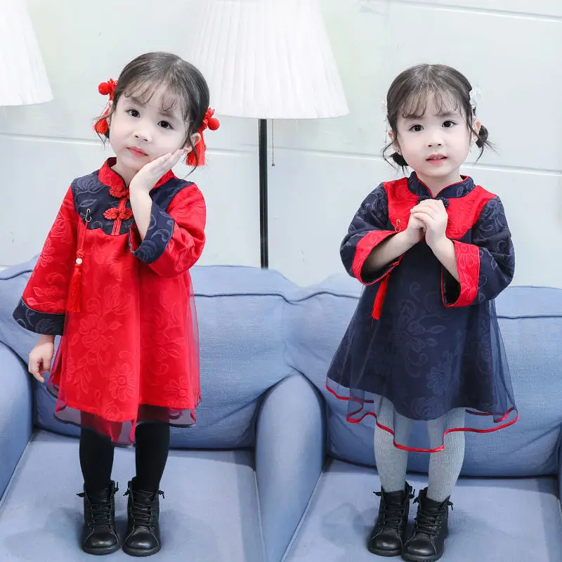 Lovely Baby Girls Dress Spring and Autumn Children s Dress Princess Dress Hanfu Qipao 2023 New Girls Autumn Dress
