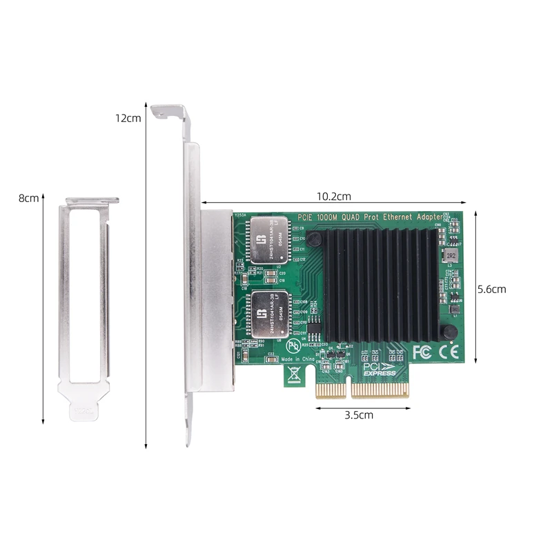 PC 데스크탑용 기가비트 이더넷 랜 카드, 4 포트 네트워크 카드, I350-T4V2 I350AM4 칩, PCI Express X4-Quad RJ45 NIC, 10, 100, 1000Mb