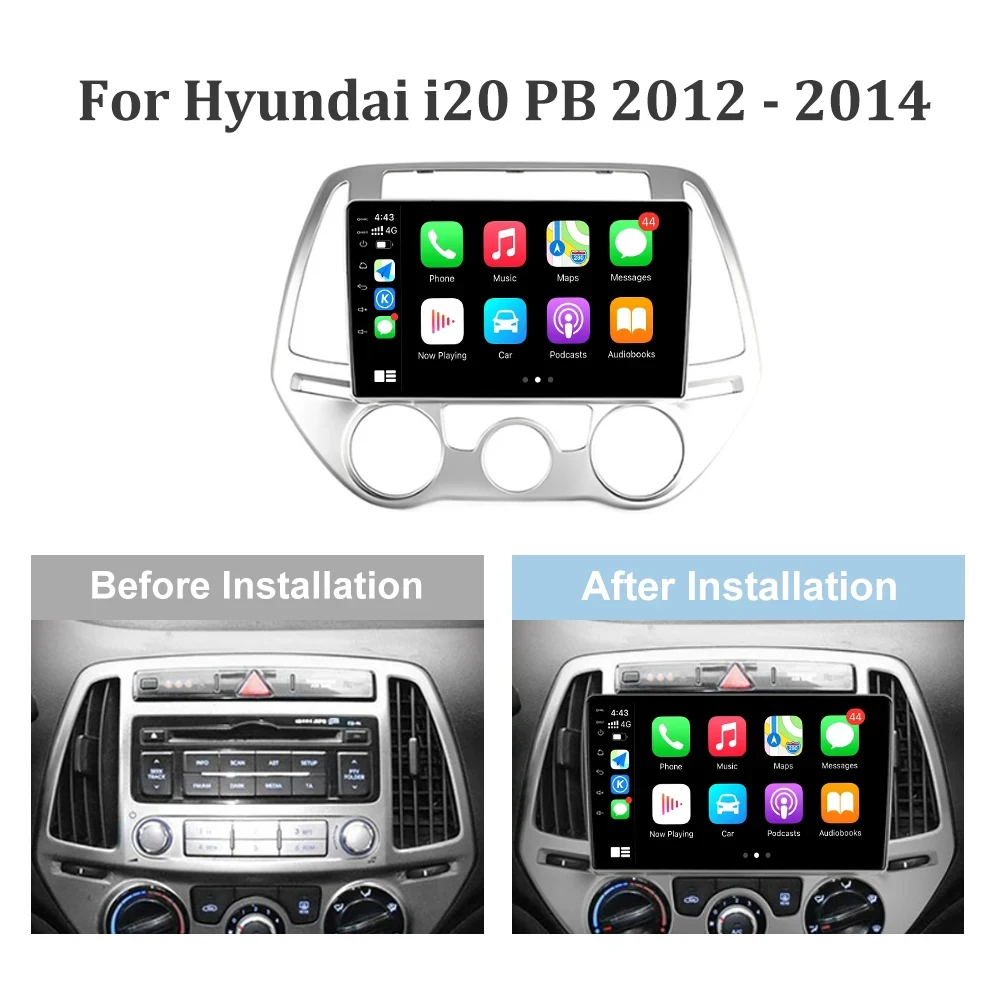 For Hyundai i20 PB 2012 - 2014 Android13.0 Car Head Unit Radio Multimedia Navigation Carplay GPS BT Stereo Player 5G Wifi Camera