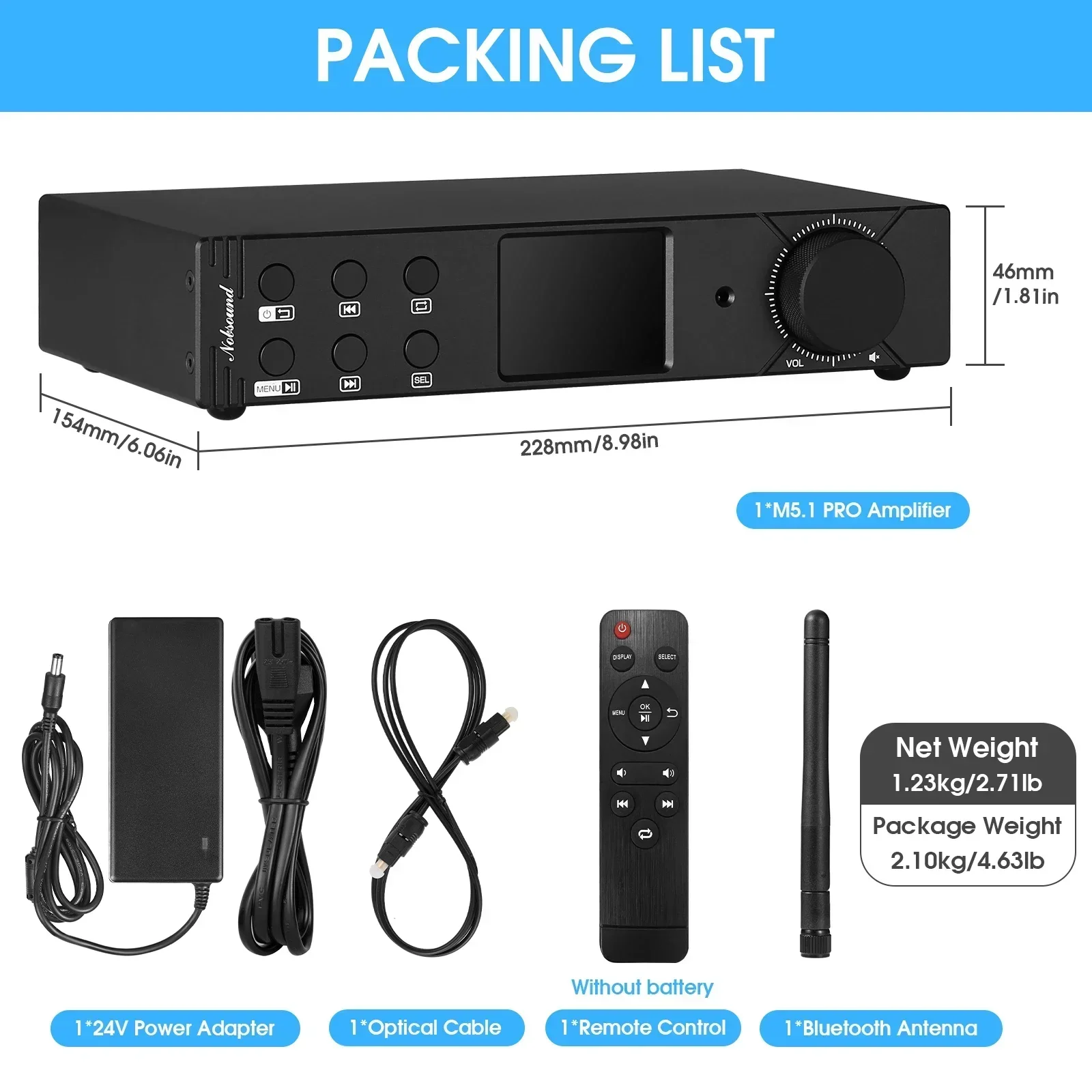 DOUK-Bluetooth Audio-M5.1PROハイファイアンプ,5.1チャンネル