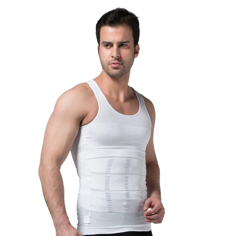 thumbnail image 1 of Camisas de compresión para hombre, moldeador de cuerpo, camiseta interior adelgazante para ginecomastia, entrenador de cintura sin costuras, faja para perder peso muscular y vientre, 1 of 5