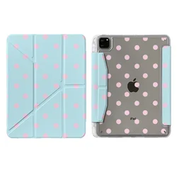 Chic Pink Polka Dot Blue Tablet Case Cover - iPad Pro 13in M4 M5 (A)
