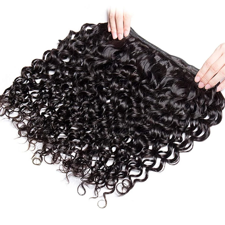 12A Water Wave Bundles 28 30 32 Brazilian Remy Human Hair Extensions Wet And Wavy Curly Raw