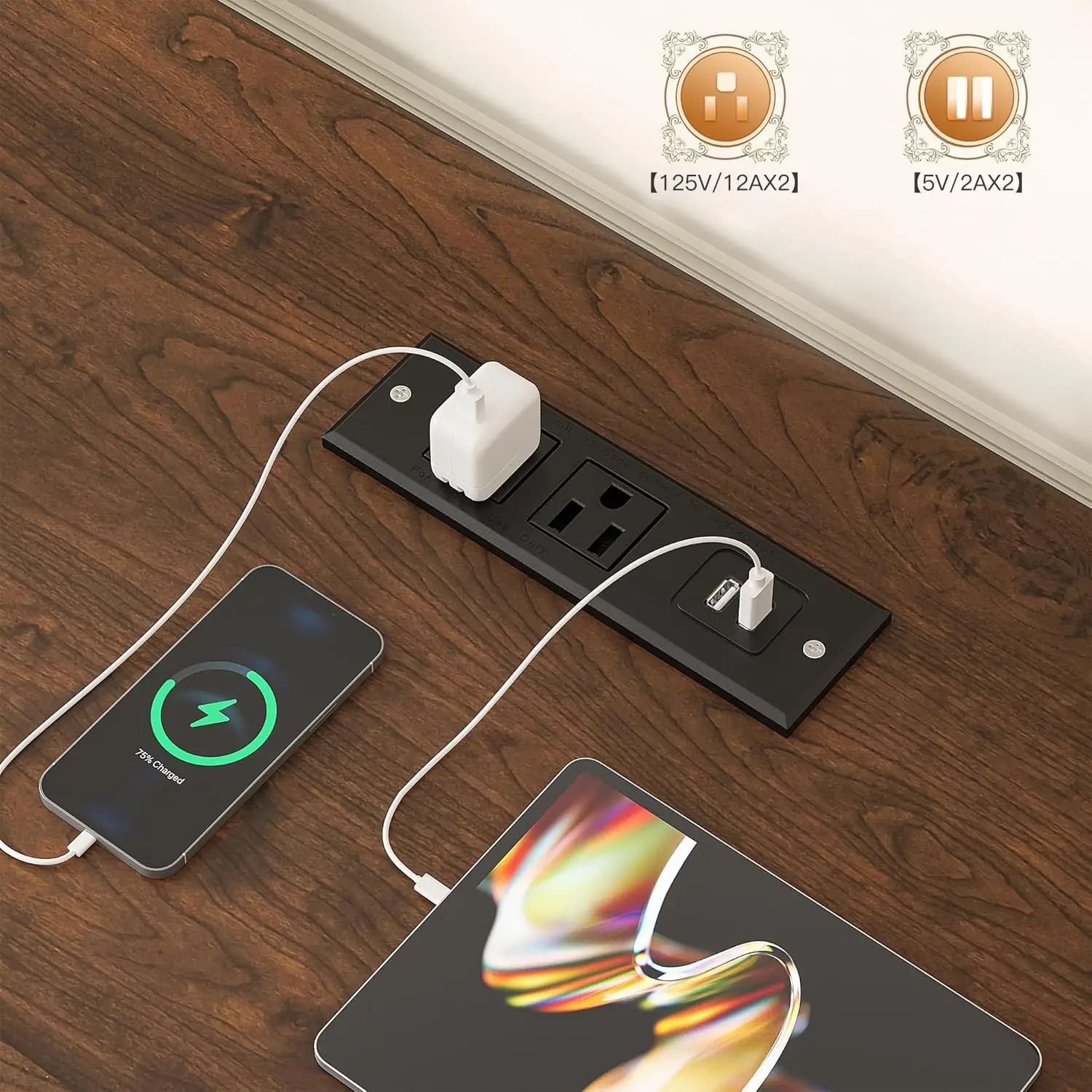 7-Cube Storage Organizer with LED Light & Charging Station 6