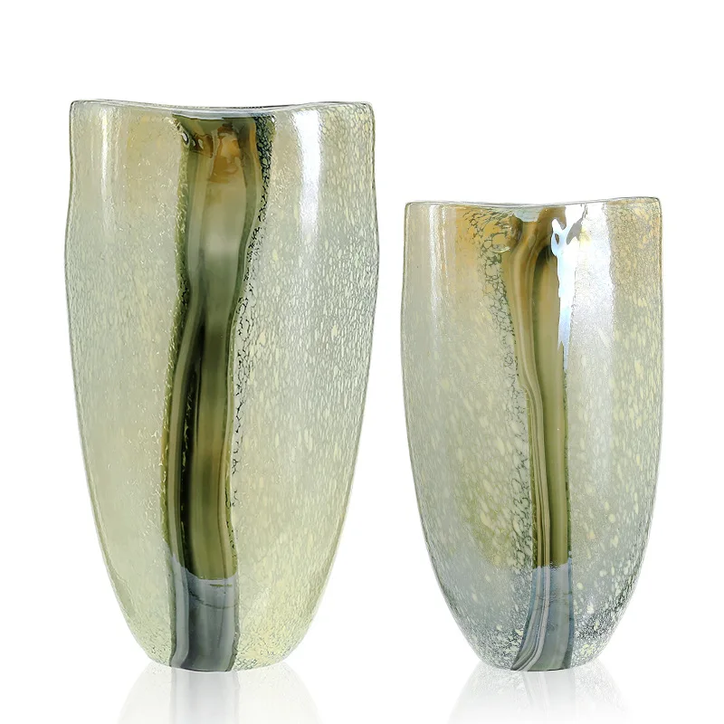 

Diamond star glass vase high-grade sense porcelain powder ink pattern flower arranger wholesale high value soft vase ornaments