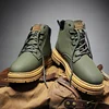 Men's High-Top  Boots Waterproof Workwear Thi Bot Briti Sle Leather oes Durable Cloth  round Toe Casual