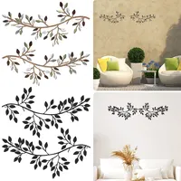 2Pcs Metal Tree Leaf Wall Décor Vine Olive Branch Leaf Wall Art Artistic Wall Hanging Sign Decorative Wall Sculpture Sturdy Home 1