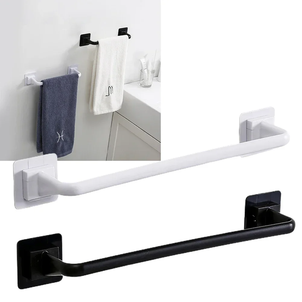 Self-adhesive Bathroom Towel Bar Towel Wall Mounted Hanger Holder Rack Shelf Shoes Holder Hanging Finishing Rack