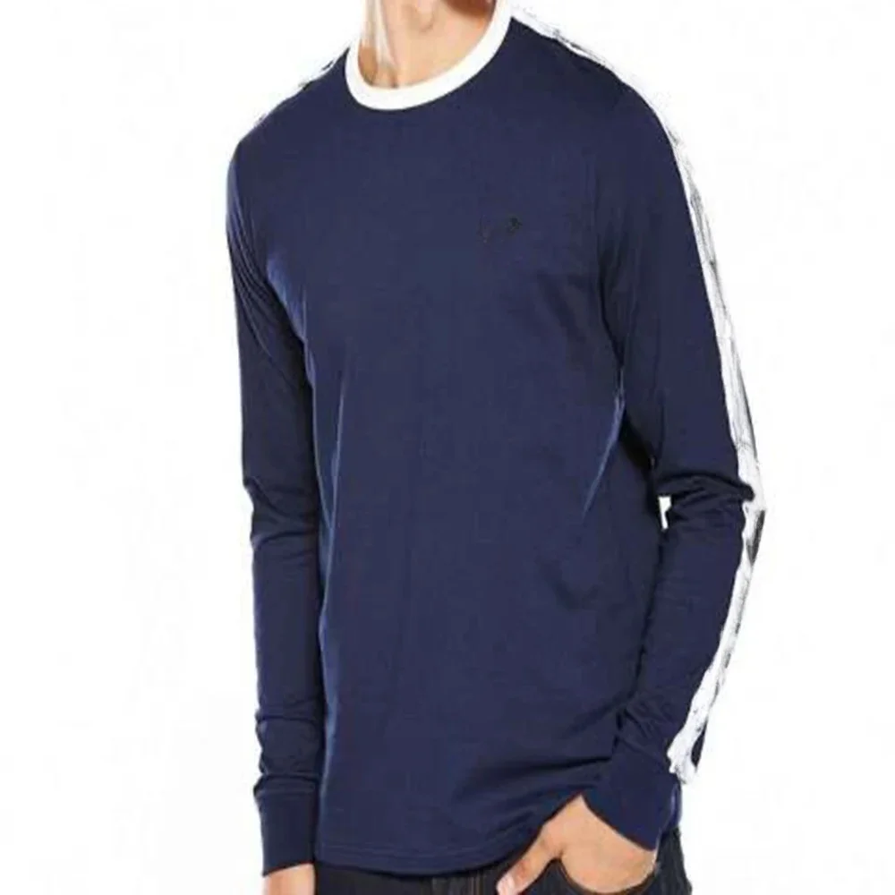 

Spring and Autumn New Embroidery Cotton Fabric Men's High Street Leisure Printing Round Neck Long Sleeve T-shirt