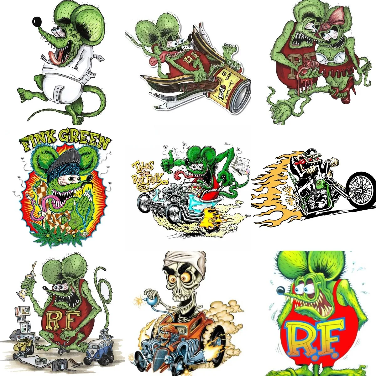 Crazy Rat Fink Sticker Locomotiva Modificata Auto Moto Accessori Per Biciclette Laptop Window Truck Van Wall Helmet Racing Decalcomanie