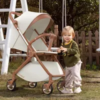 Poussette bébé tout-terrain inclinable et pliable, poussette parapluie ultra-légère pour enfants 4