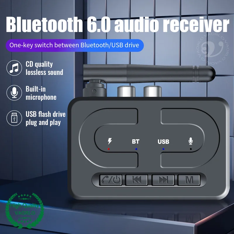 Bluetooth 6.0 Audio Receiver USB U-Disk Music Wireless
