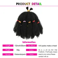 Afro crépus cheveux 12 pouces synthétique pré étiré Afro crépus torsion cheveux Afro tressage cheveux crépus torsion Crochet tresses 6