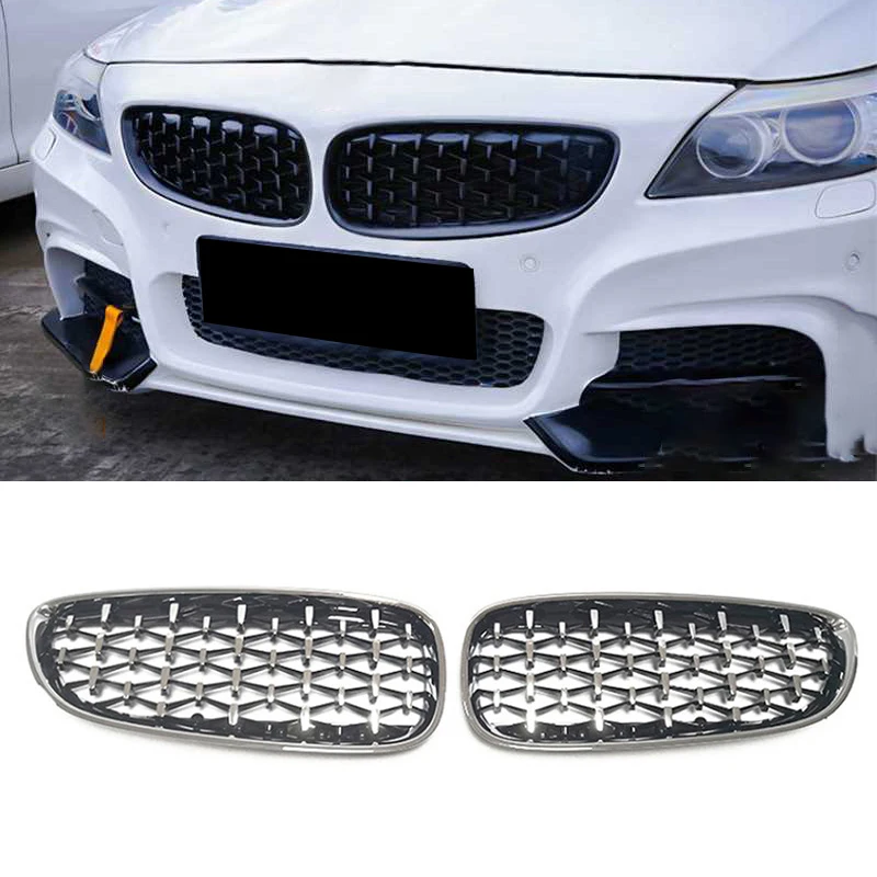 

Car Front Bumper Kidney Grille Diamond Meteor Style Gloss Black Grill Racing Grills For BMW E89 Z4 2009-2016 Auto Accessories