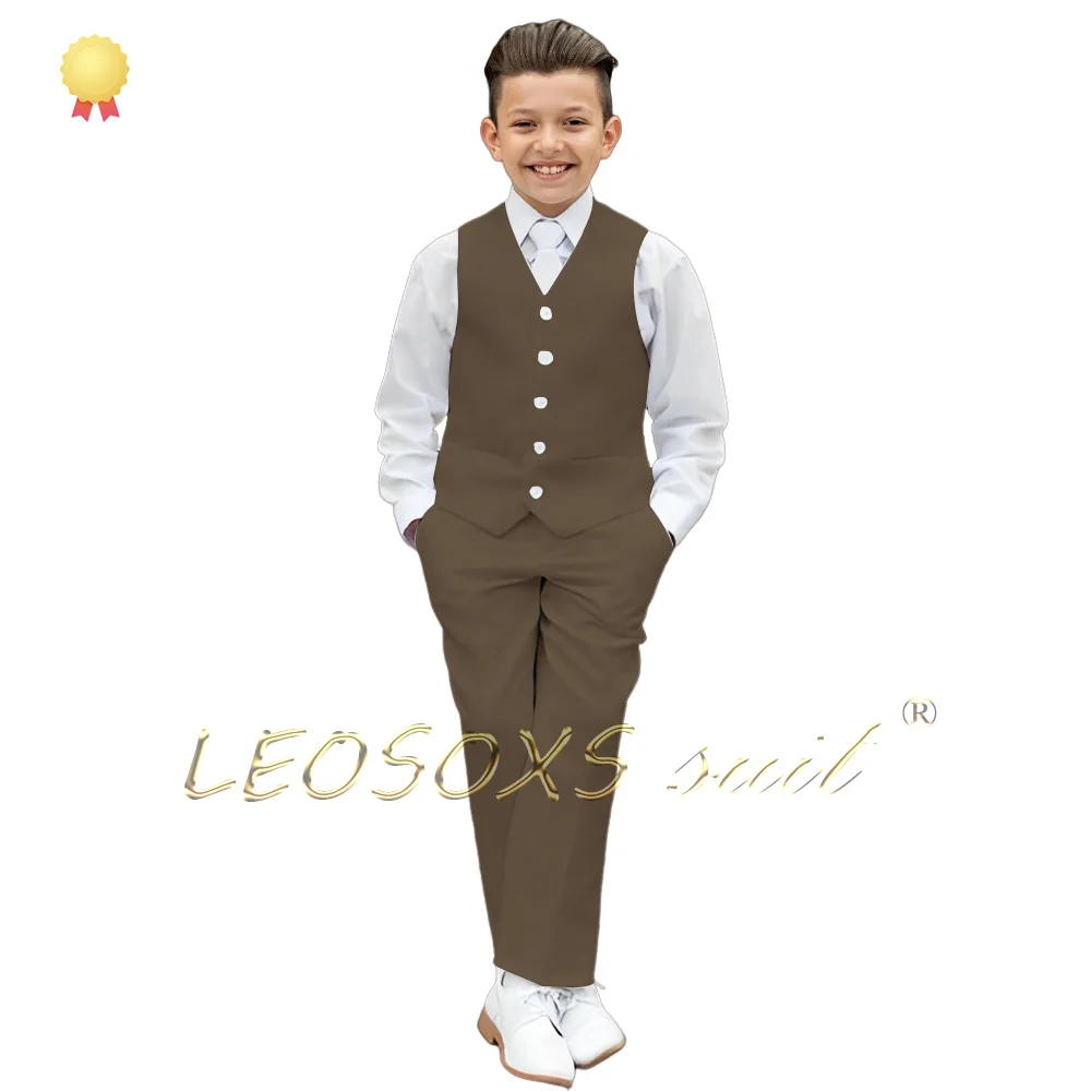 Boys vest, trousers, 2-piece suit, fashionable and lightweight custom dress for boys aged 3 to 16 years old