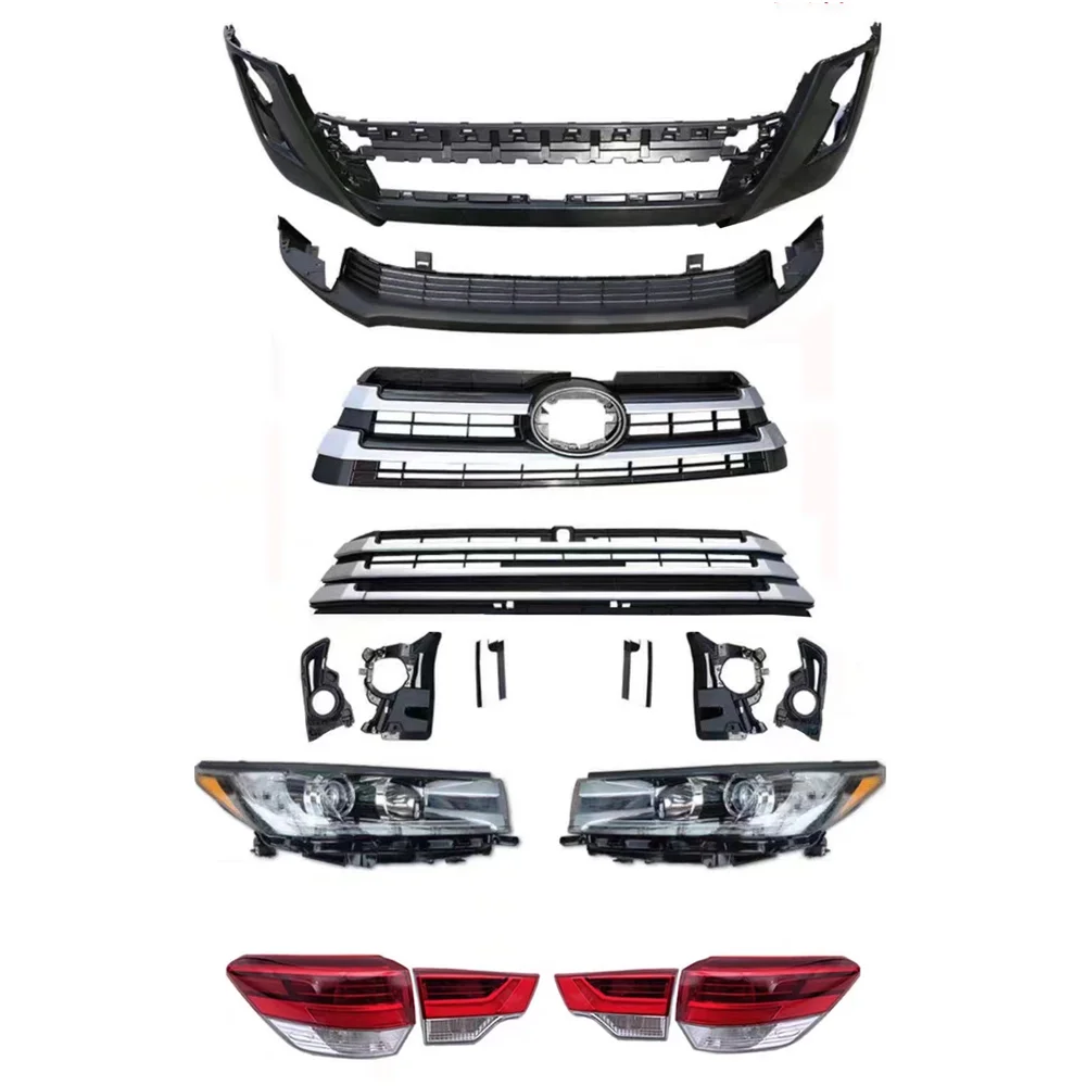 

Car Front Rear Bumper Modified Body Kit 2015-2017 Upgrade 2018 Style for Toyota Highlander Car Plastic Accessories