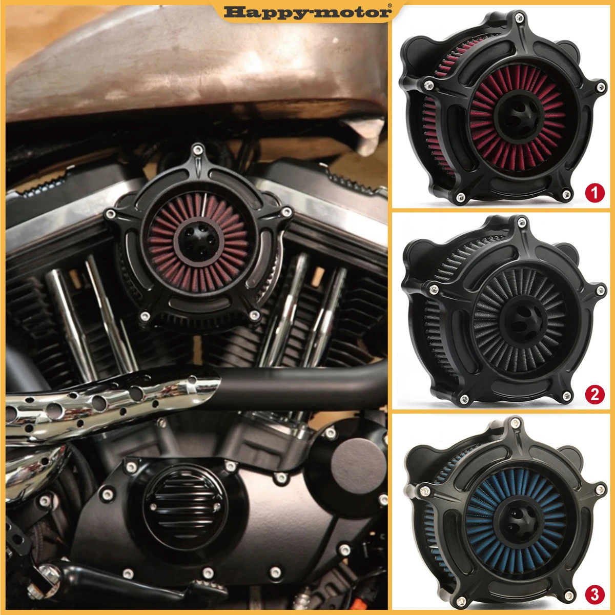 

Воздушный фильтр с шипами для Harley Sportster Nightster XL1200N Roadster XL1200R Sport XL1200S XLH1200 Custom XLH883C 91-22