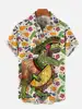 2024 Fashion Men's Hawaiian shirts Mexican Style Colorful Graffiti Art Poster Prints Short Sleeve Shirt  Hawaii style clothing 5