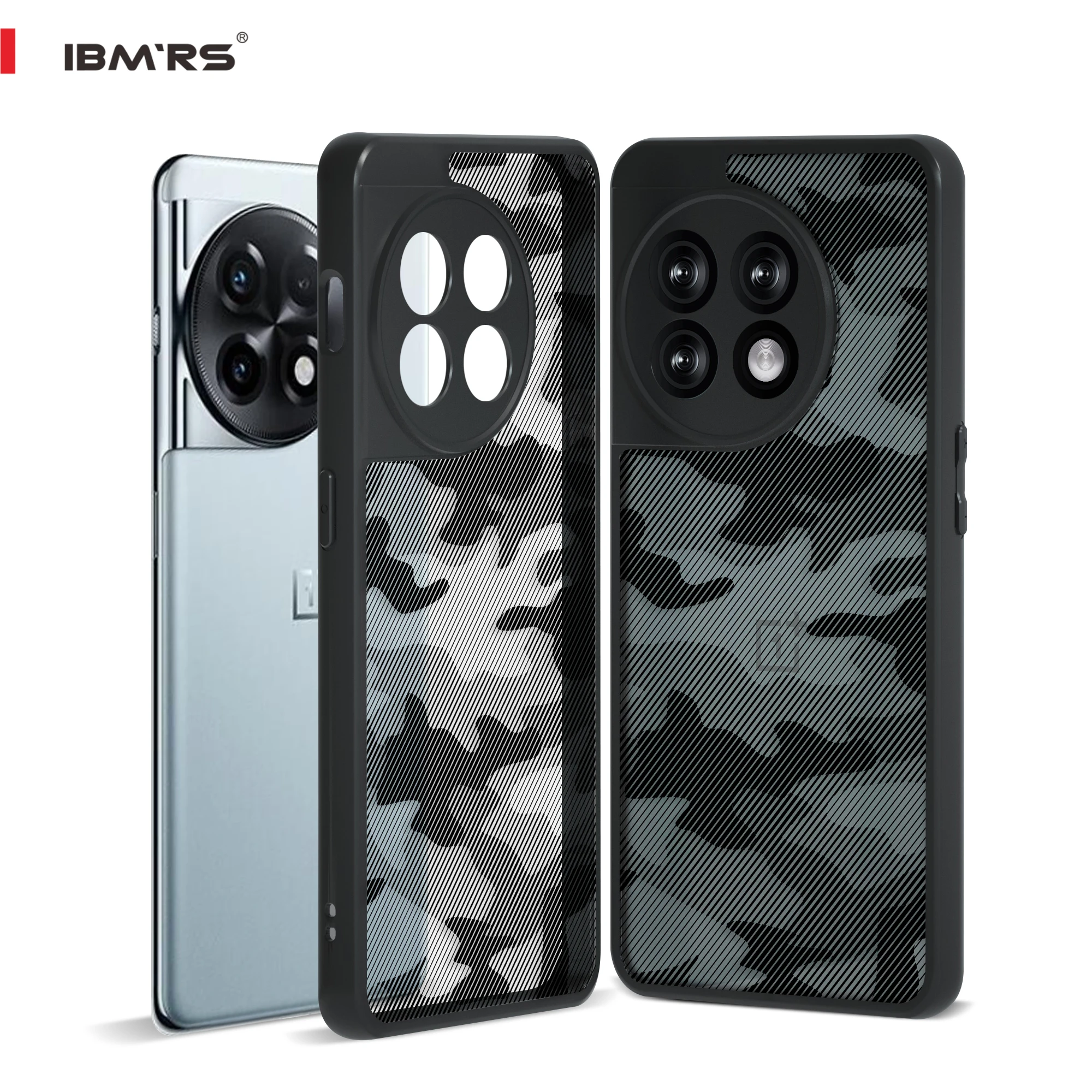 

IBMRS for OnePlus Ace 2 /11RCase,PC+TPU Camouflage Transparent Hard Back Duty Shockproof Anti-Fingerprints Slim Cover