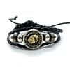12 Constellation Bracelet Scorpio Sagittarius Capricorn Aquarius Black Rope Leather Button Bangle Zodiac Jewelry For Gift 5