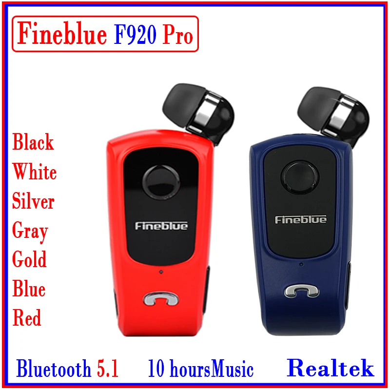 Fineblue F920 Pro Mini Wireless Earphone Retractable Portable Bluetooth Headset Calls Remind Vibration Sport Run Gamer Headphone