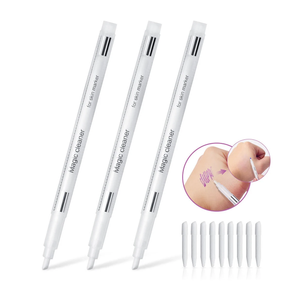 1Pcs Haut Marker Stift Sterilisiert Paket Mit Lineal Wimpern Verlängerung Werkzeug Für Tattoo Piercing Scribe Haut Marker Zubehör – Detail 3