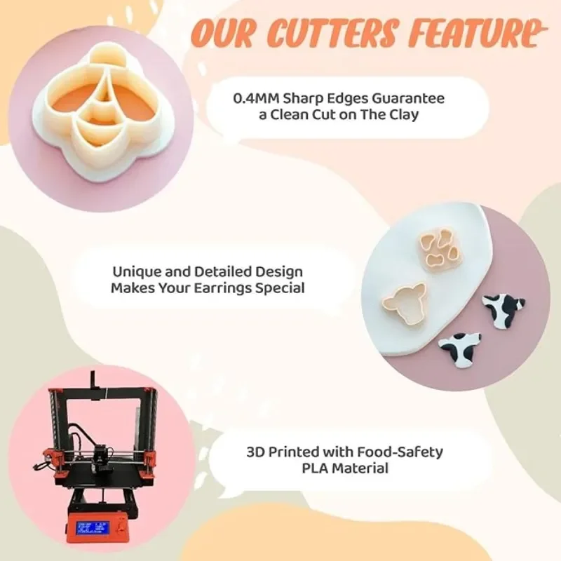 Cute Cowboy Shape Polymer Clay Cutter Soft Pottery Clay Molds for DIY Handmade Earring Jewelry Pendant Making Tool